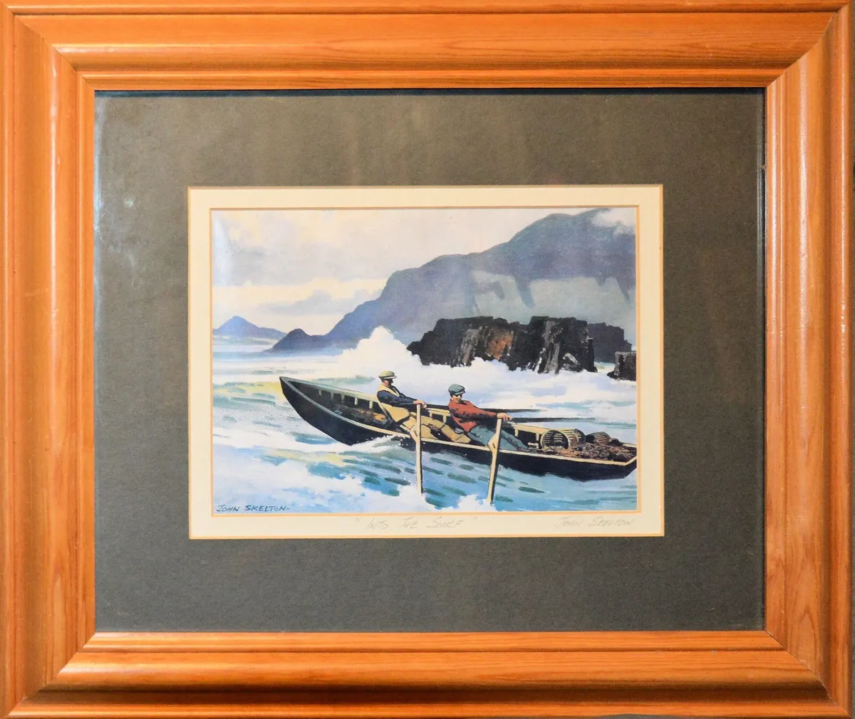 John Skelton Signed Print – Into the Surf Framed - Image 3