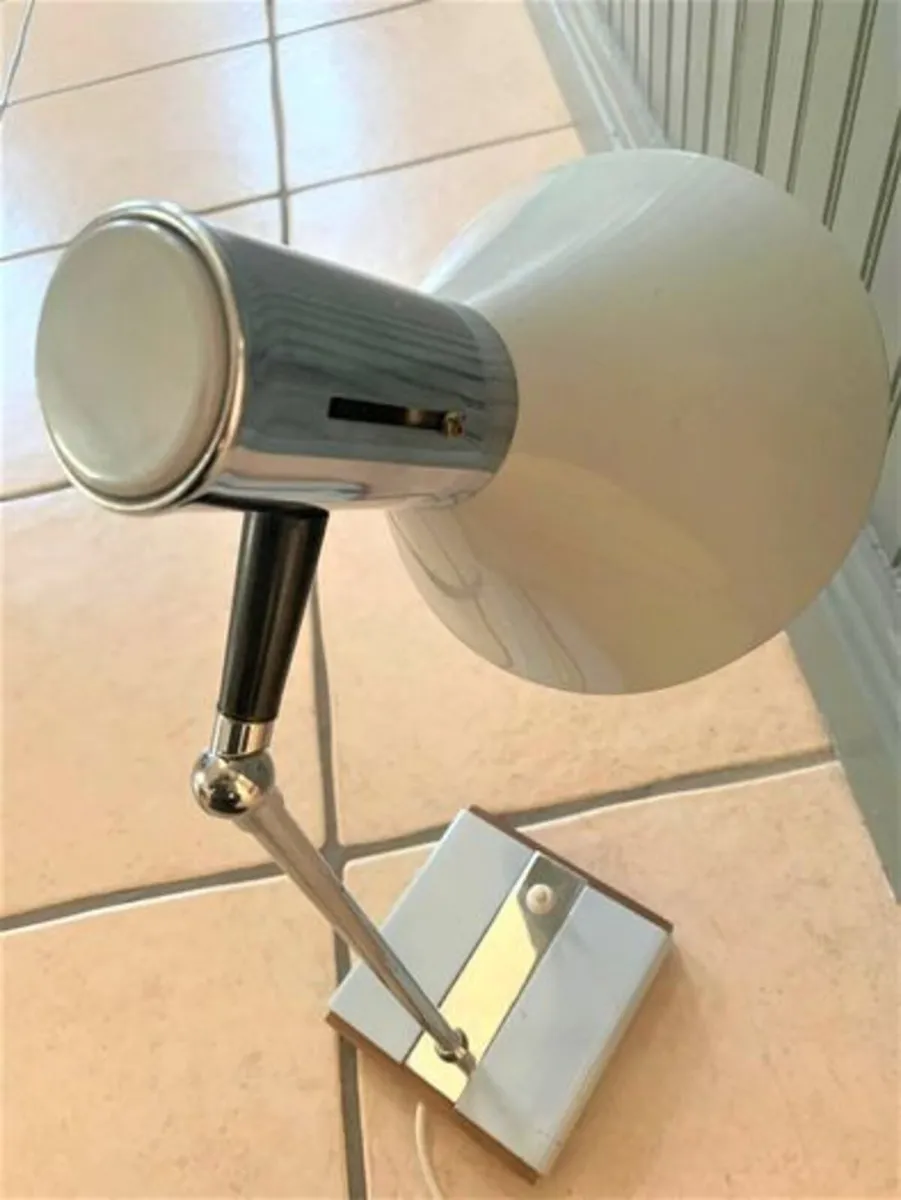 Mid Century Modern Teak & Chrome Desk Lamp - Image 1