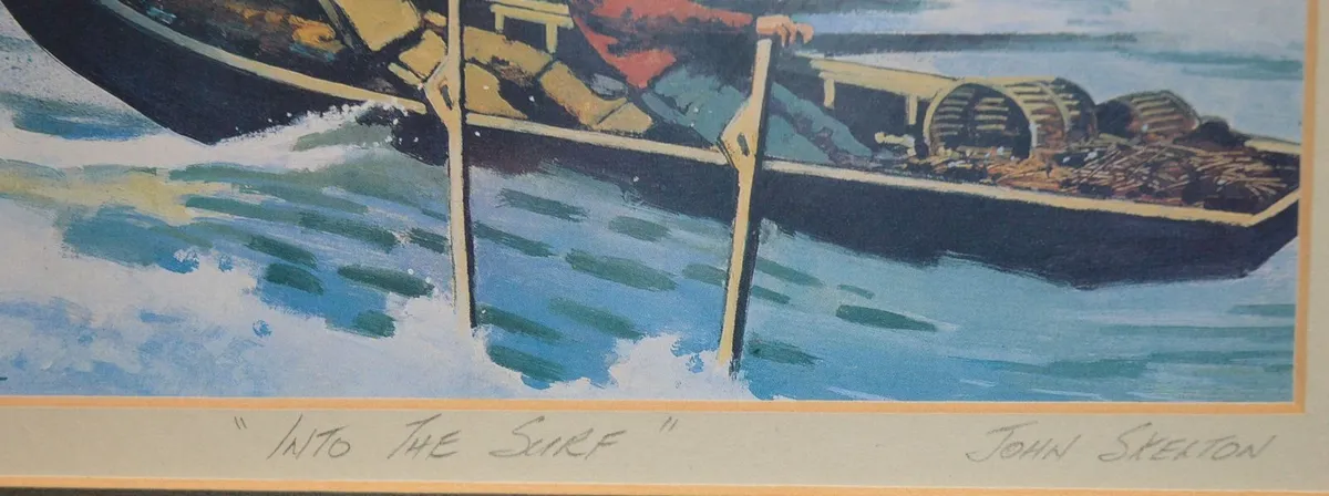 John Skelton Signed Print – Into the Surf Framed - Image 2