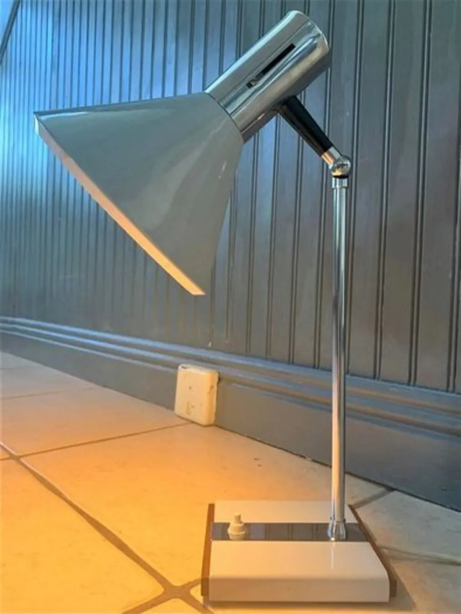 Mid Century Modern Teak & Chrome Desk Lamp - Image 3