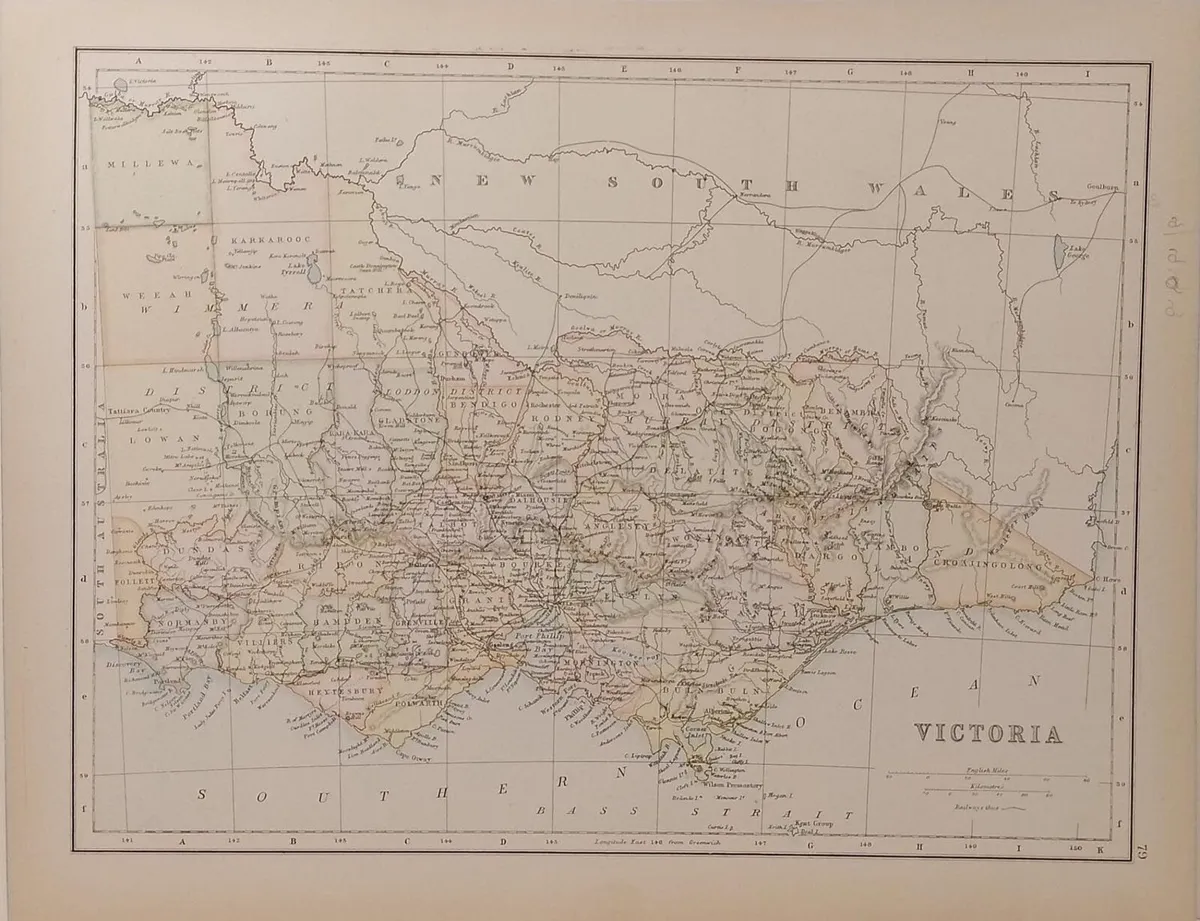 Antique Map Victoria 1890’s - Image 2