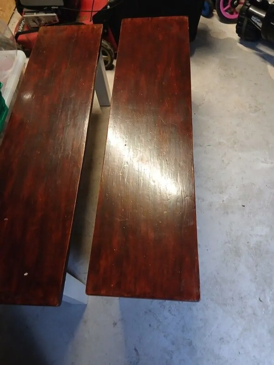 Table & 2 x Benches & 4 Chairs - Image 3