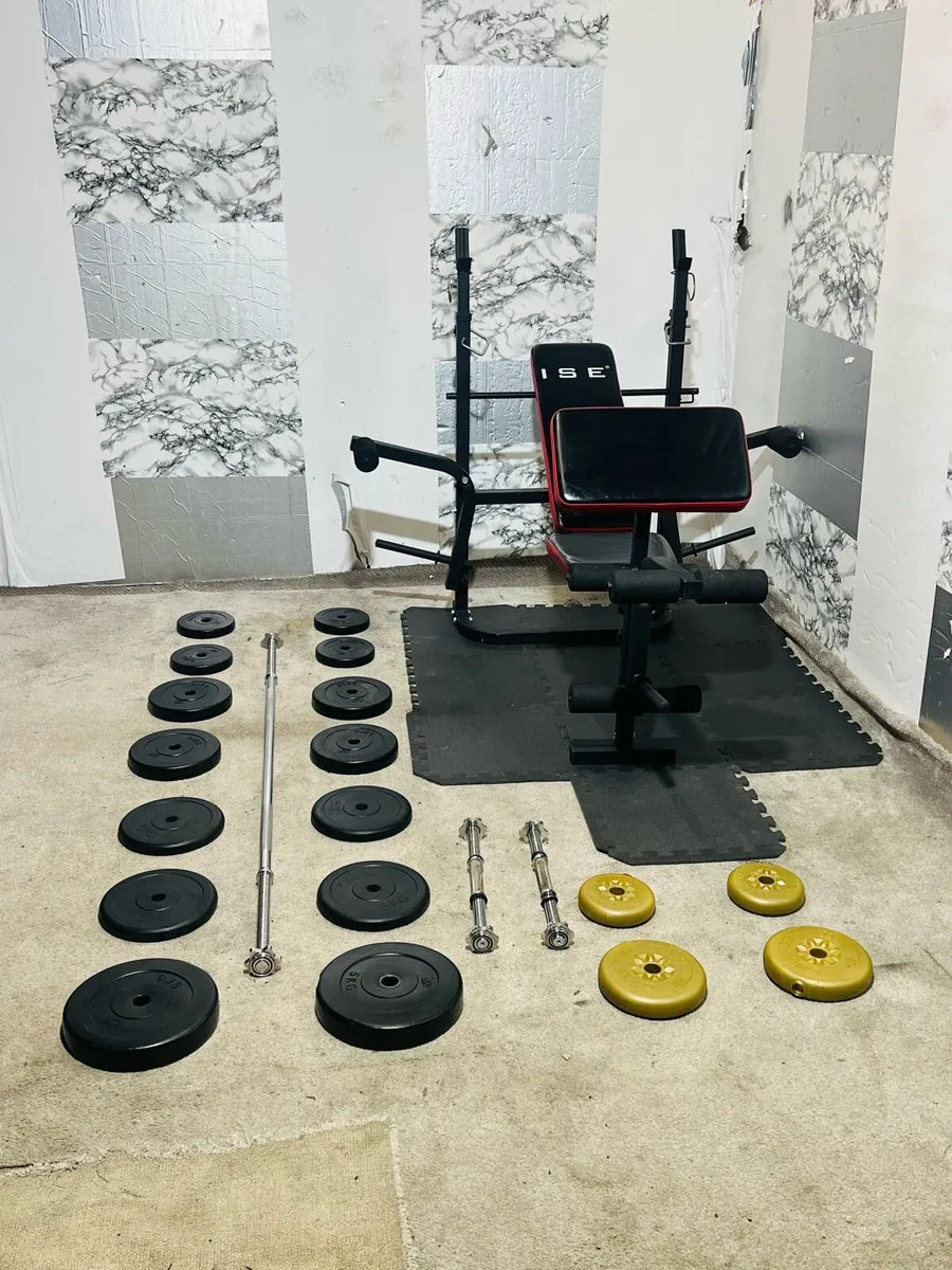 ADJUSTABLE BENCH WEIGHTS BARBELL DUMBBELLS MATS - Image 4