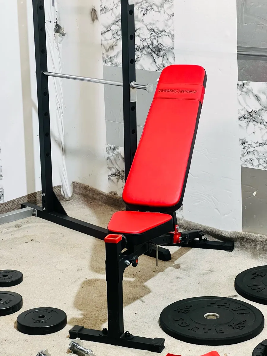 POWER RACK WITH PULLY CABLE WEIGHT BENCH BAR ++ - Image 3