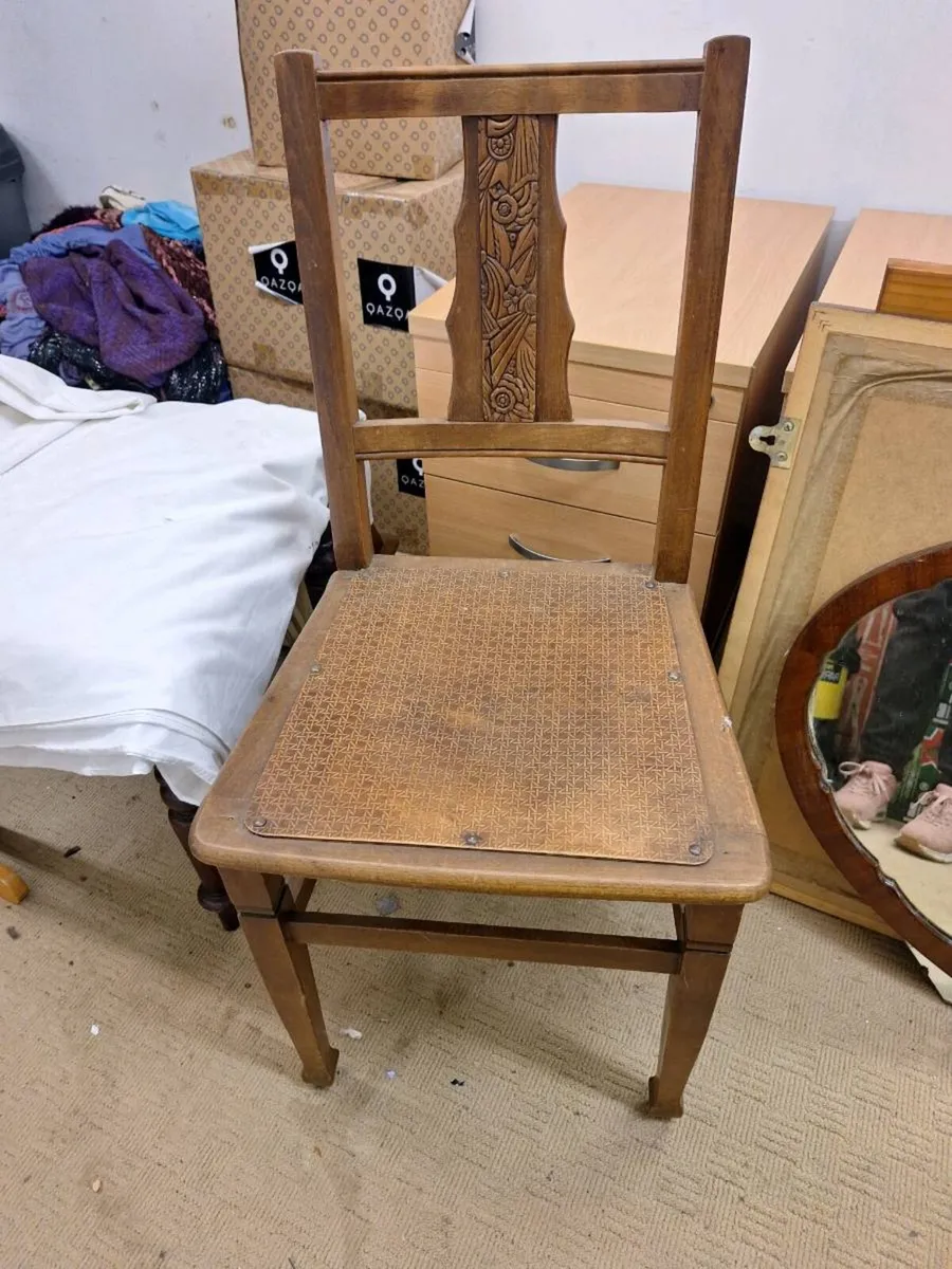 Mid 20th century wooden dining chair - Image 1