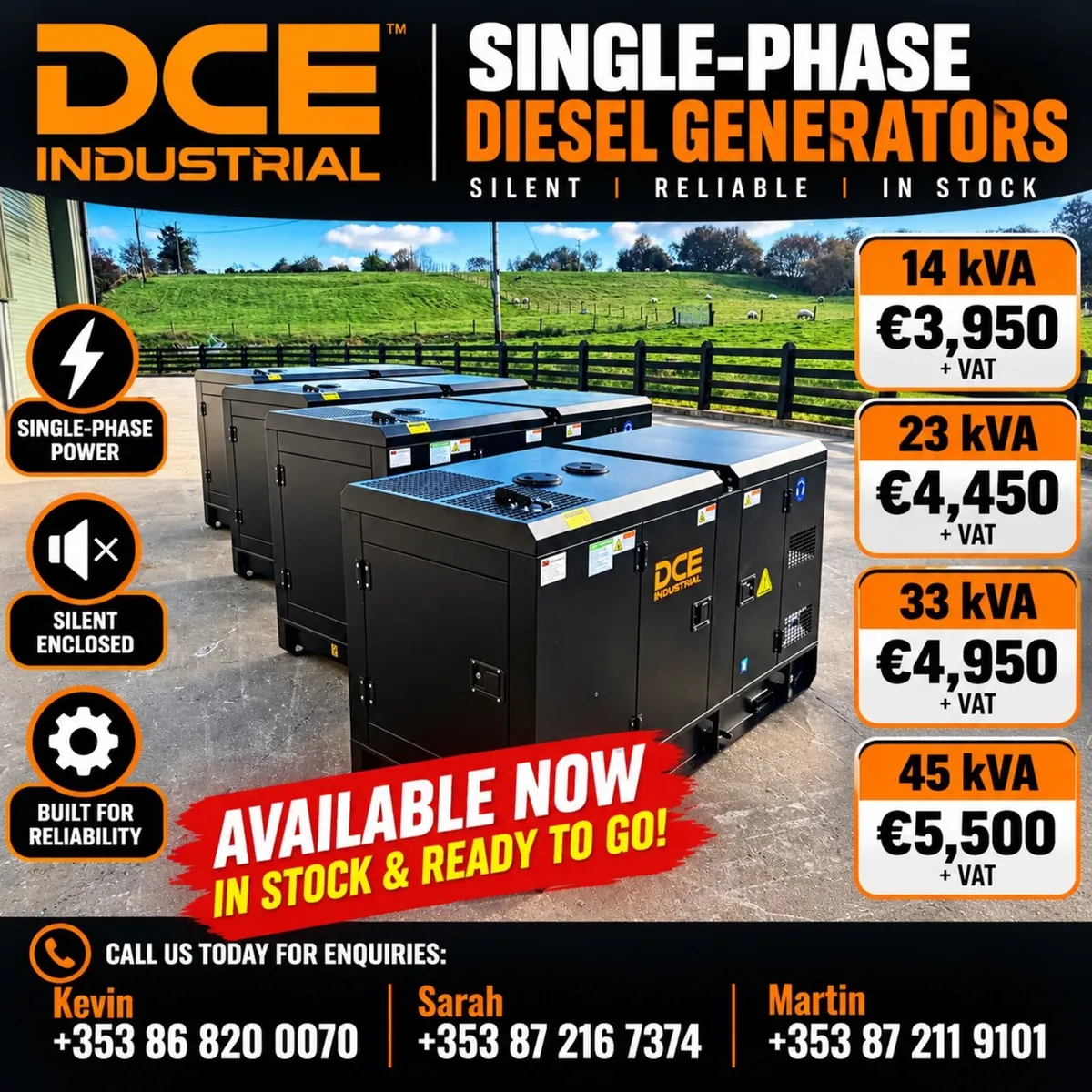 New DCE single phase generators 15 KVA to 45 KVA - Image 1