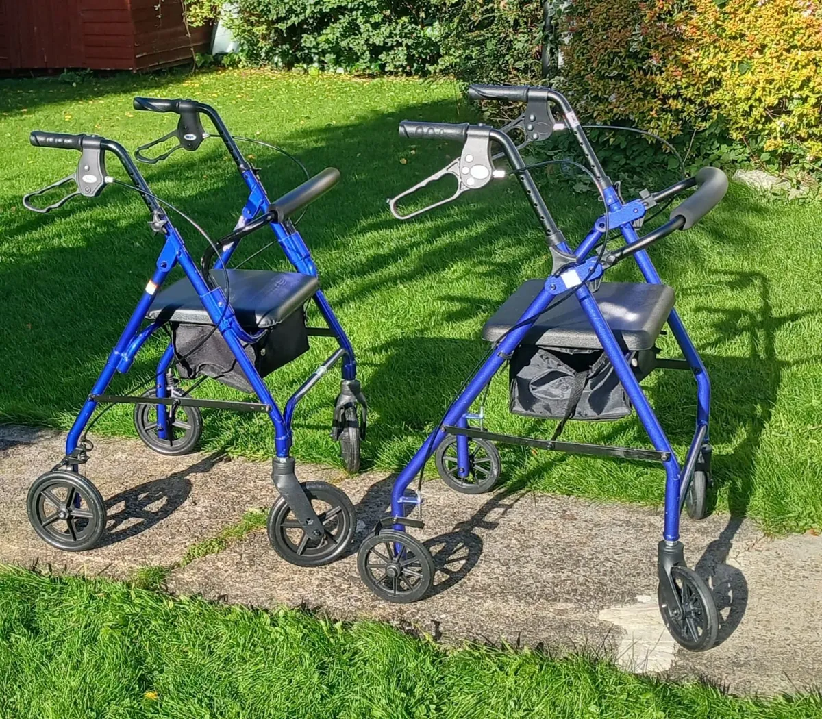 Two Lightweight Aluminium 4 Wheel Rollators. - Image 2