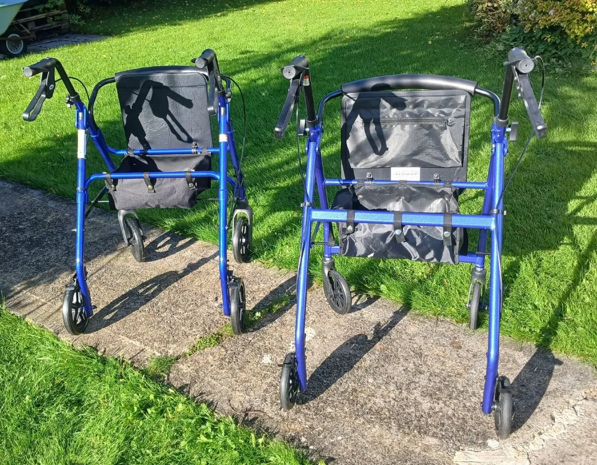 Two Lightweight Aluminium 4 Wheel Rollators. - Image 3