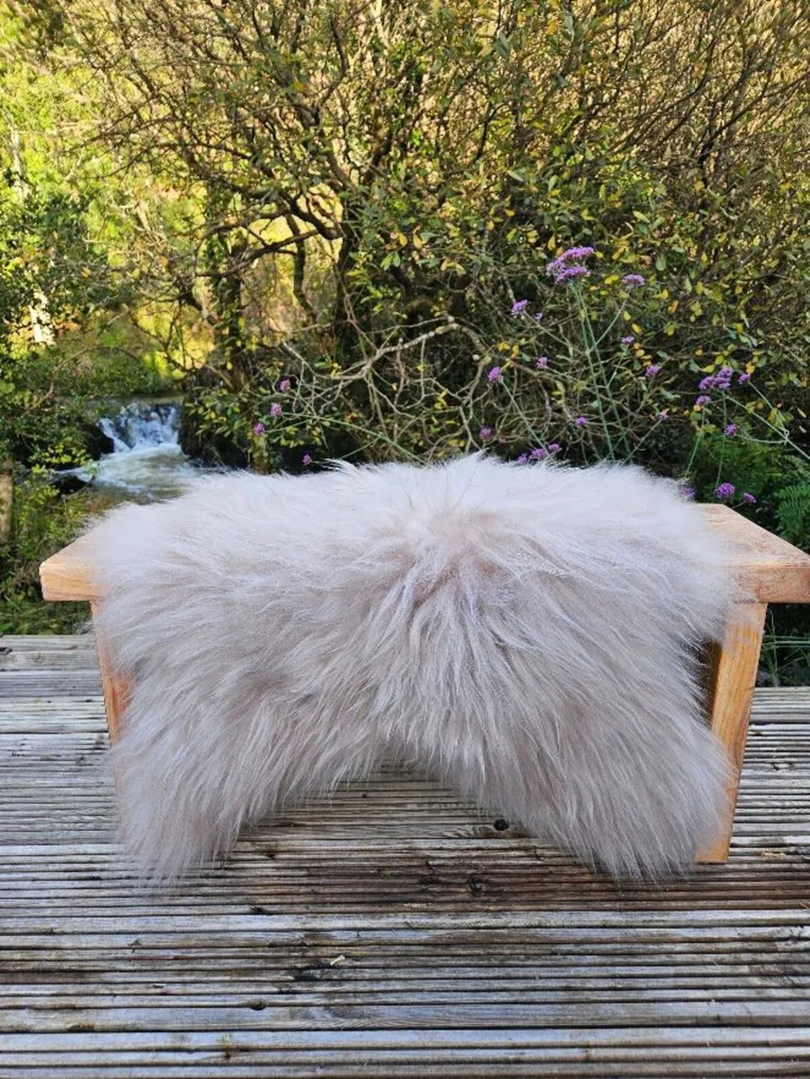New Light Beige Genuine Sheepskin Rug - Delivered - Image 4