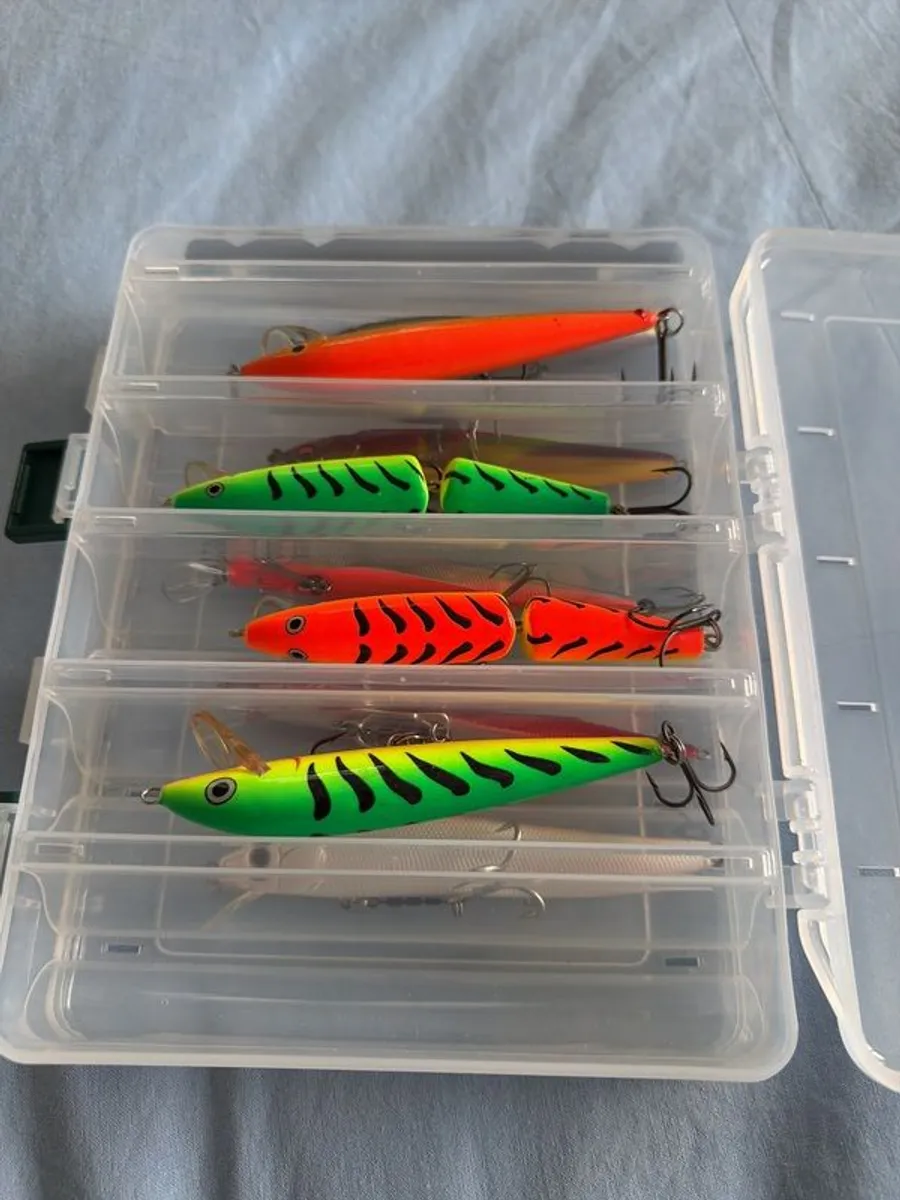 Lures (mega bass, rapala, payo) and box - Image 4