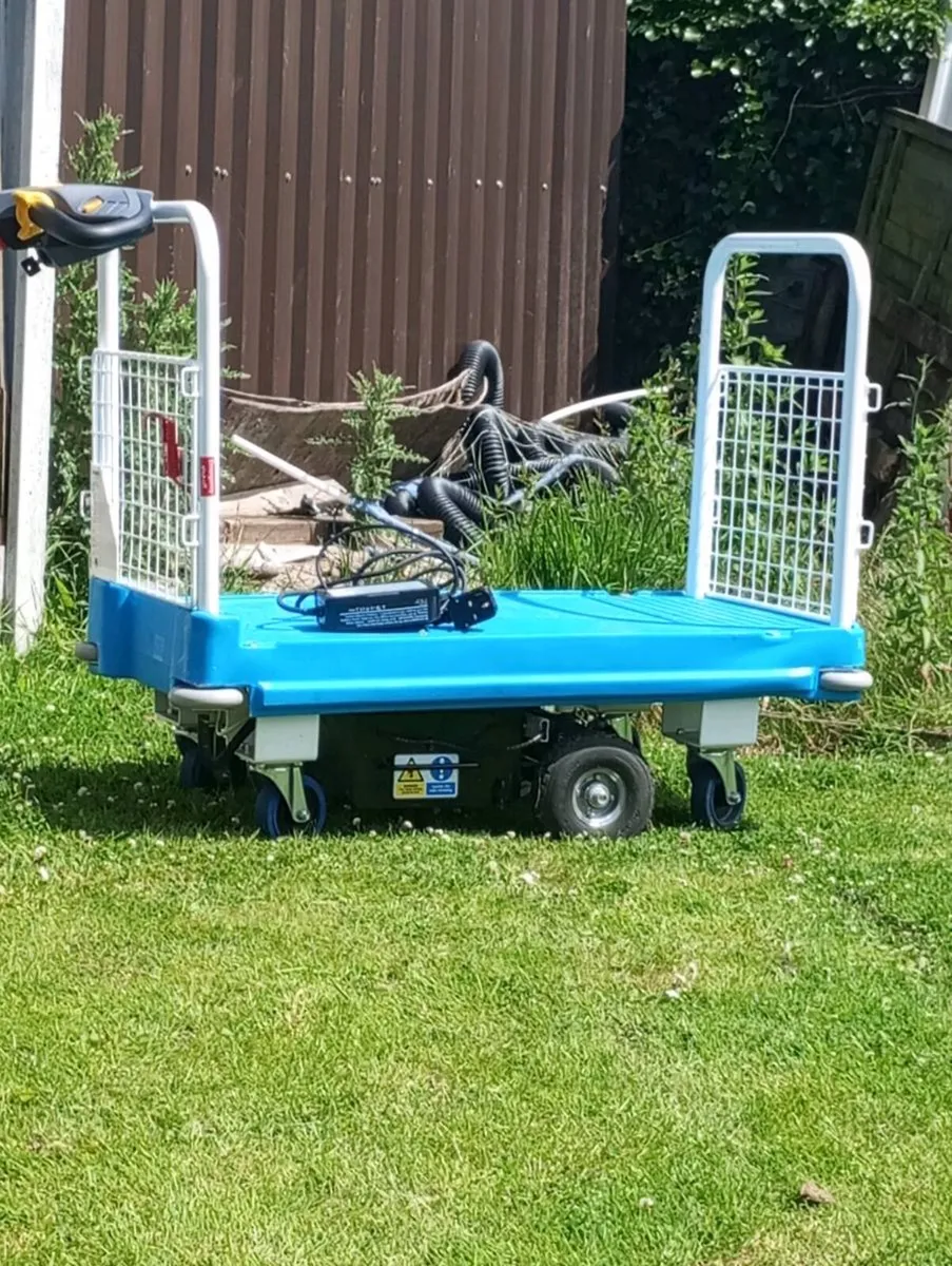 Electric platform/warehouse trolley with mesh side - Image 4