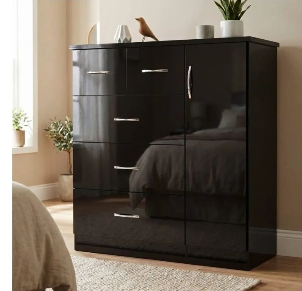 Nevada 5 Drawer Low Wardrobe - Image 1