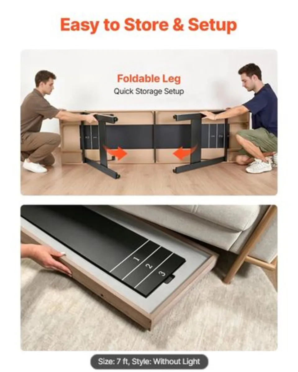 2.1m Shuffleboard Table, 2 in 1 Shuffleboard - Image 3