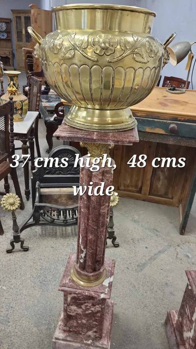 Large 19th century brass planter - Image 3