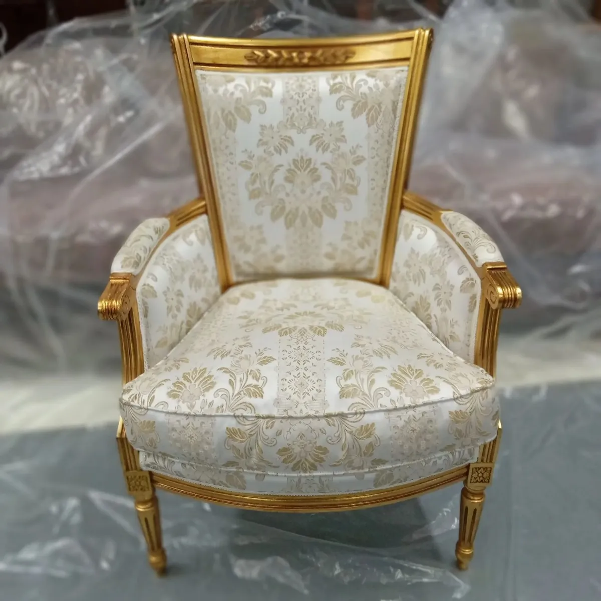 Armchair Gold Leaf LXVI, Pink Floral - Image 2