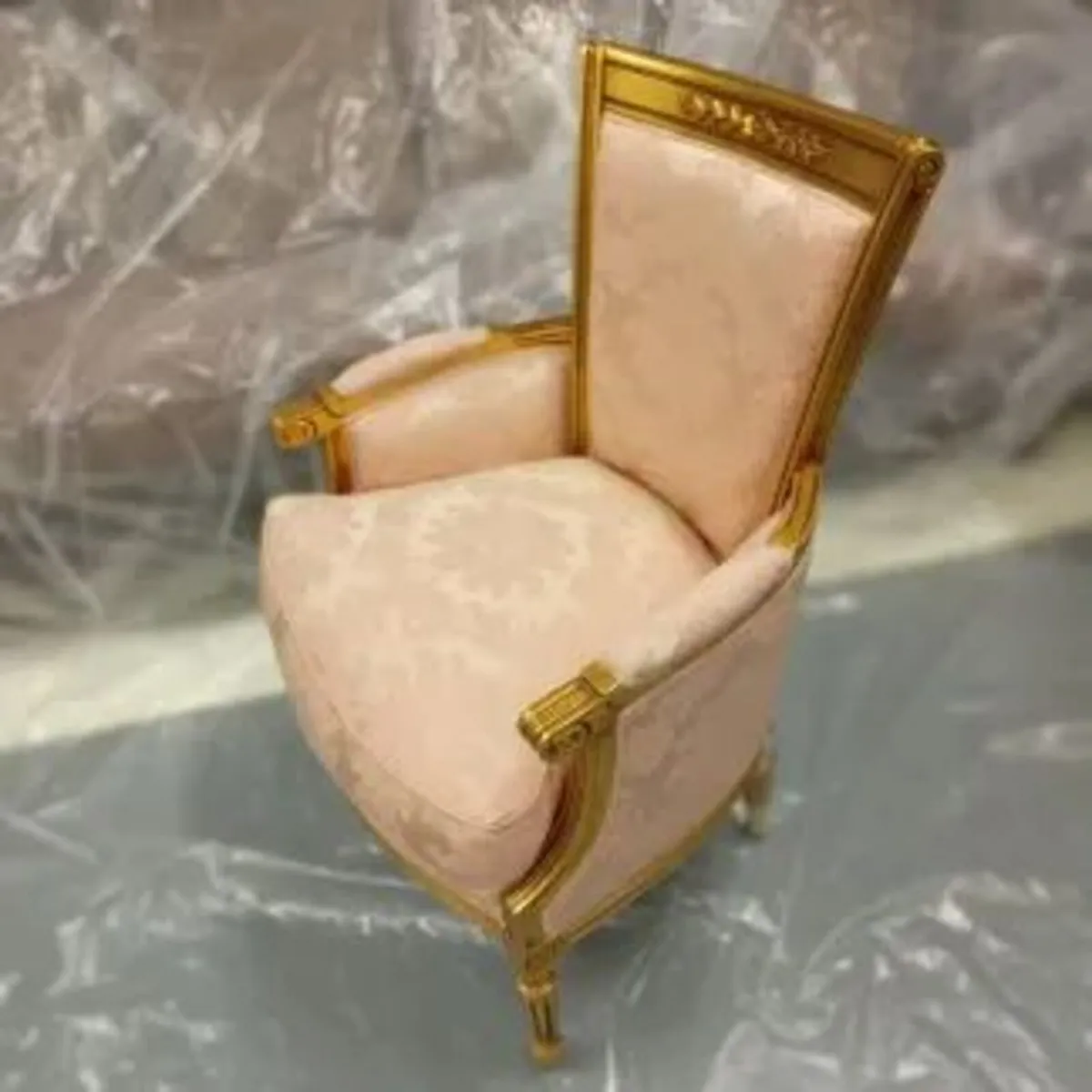 Armchair Gold Leaf LXVI, Pink Floral - Image 1