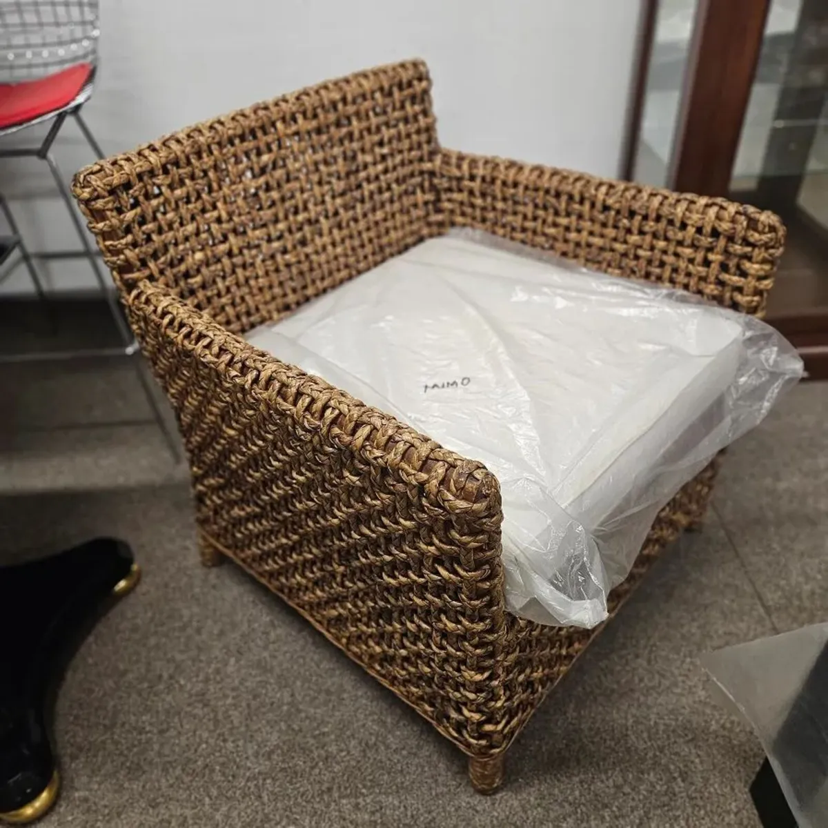 Armchair with actual wood Rattan - Image 3