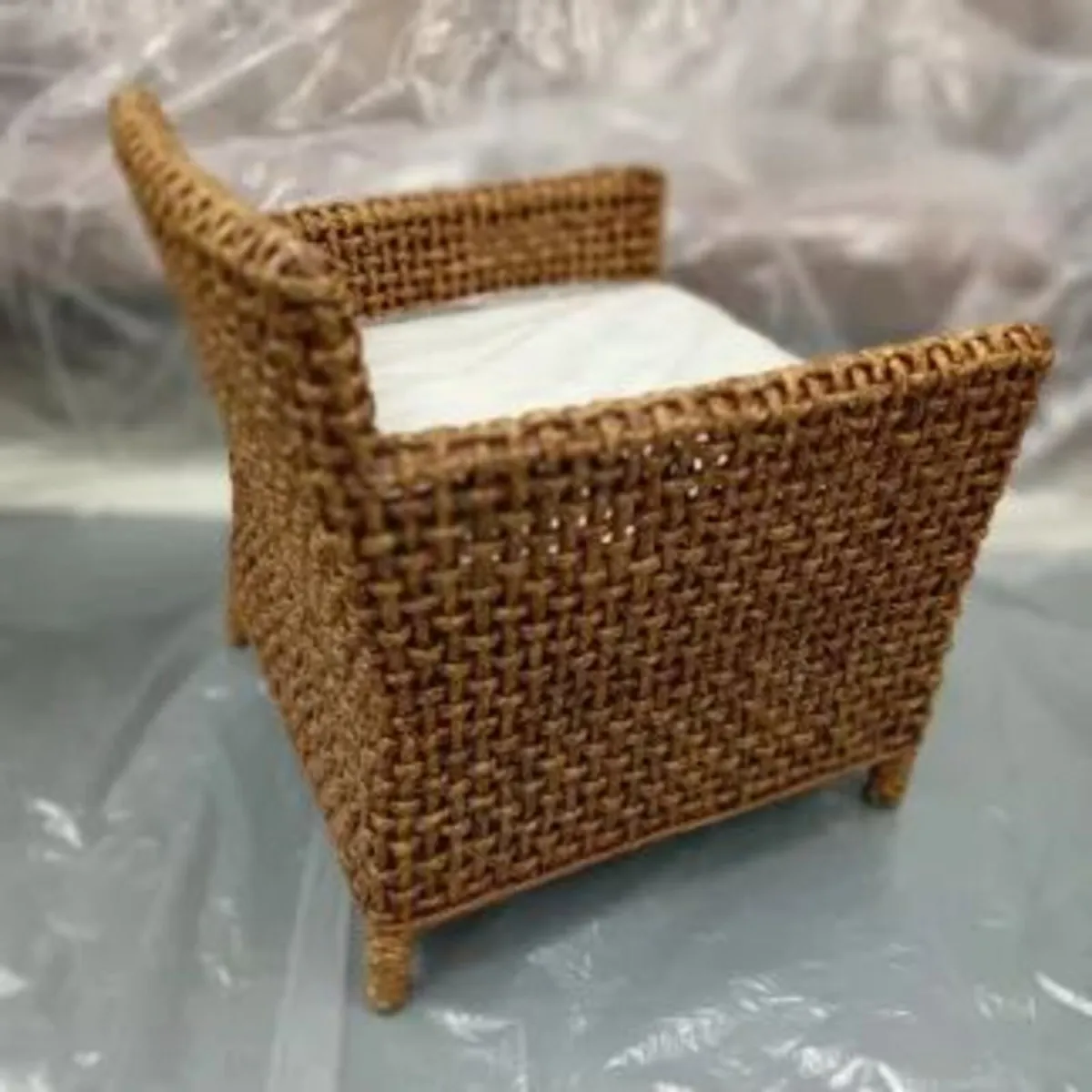 Armchair with actual wood Rattan - Image 1