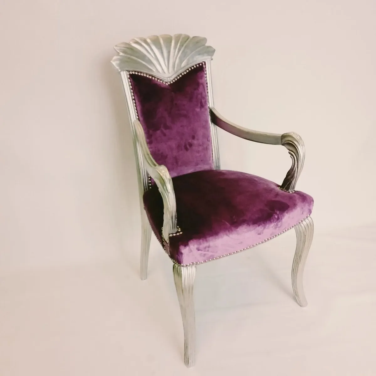 Armchair with purple velvet - Image 2
