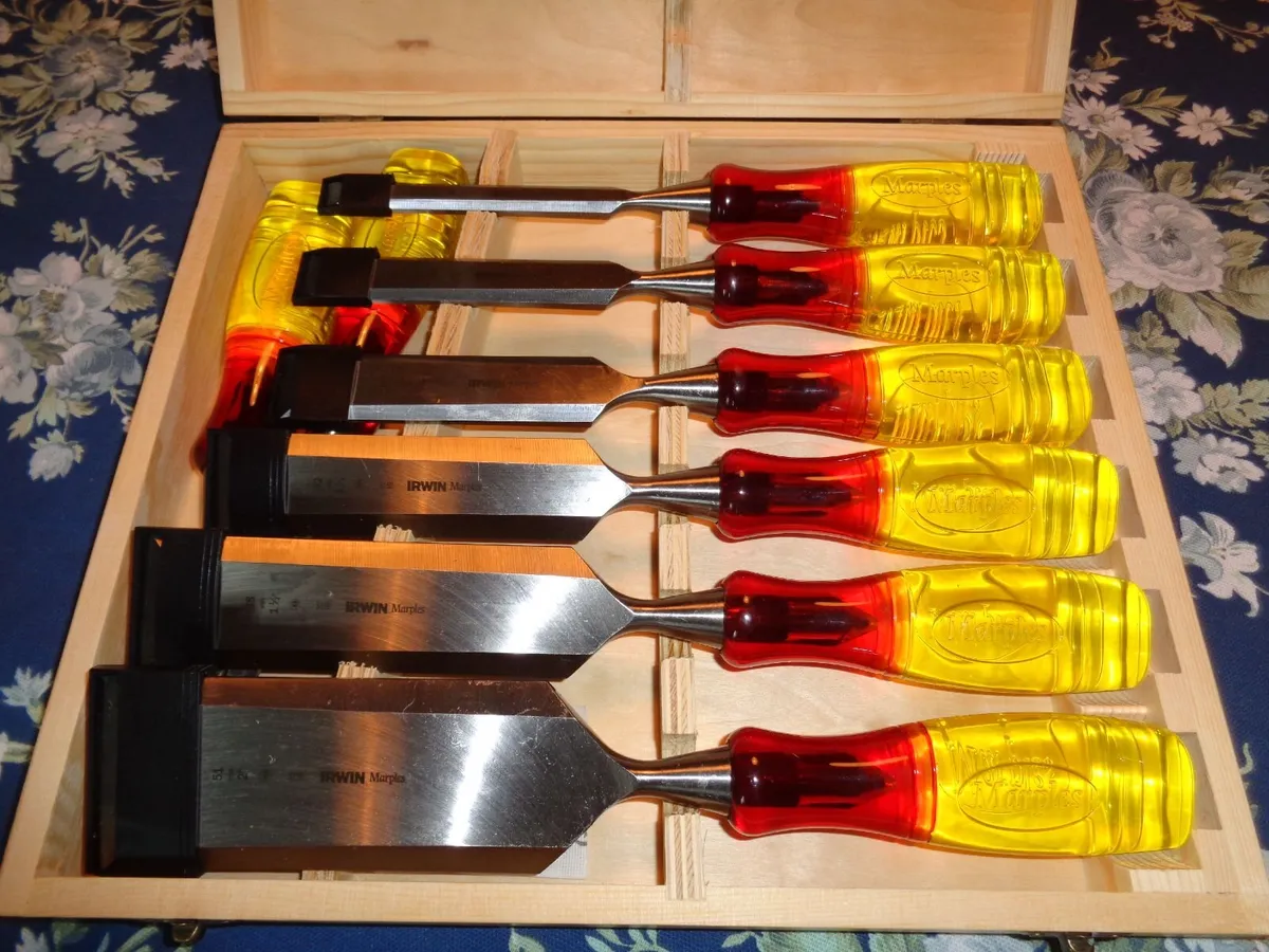 MARPLES CHISELS  8 PIECE NEW  &  DRAW KNIFES - 2 - Image 4