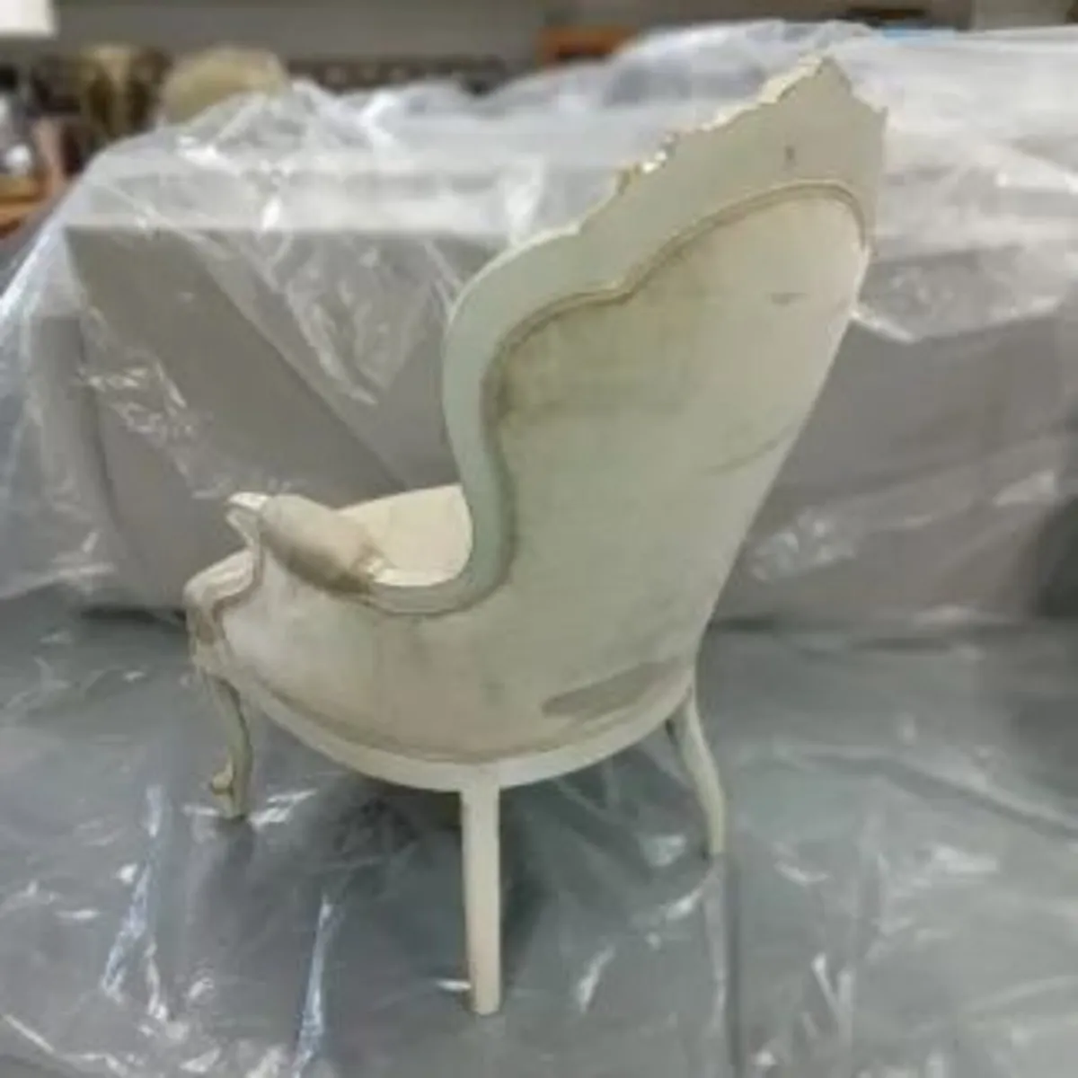 Baroque Armchair Cream with gold - Image 1