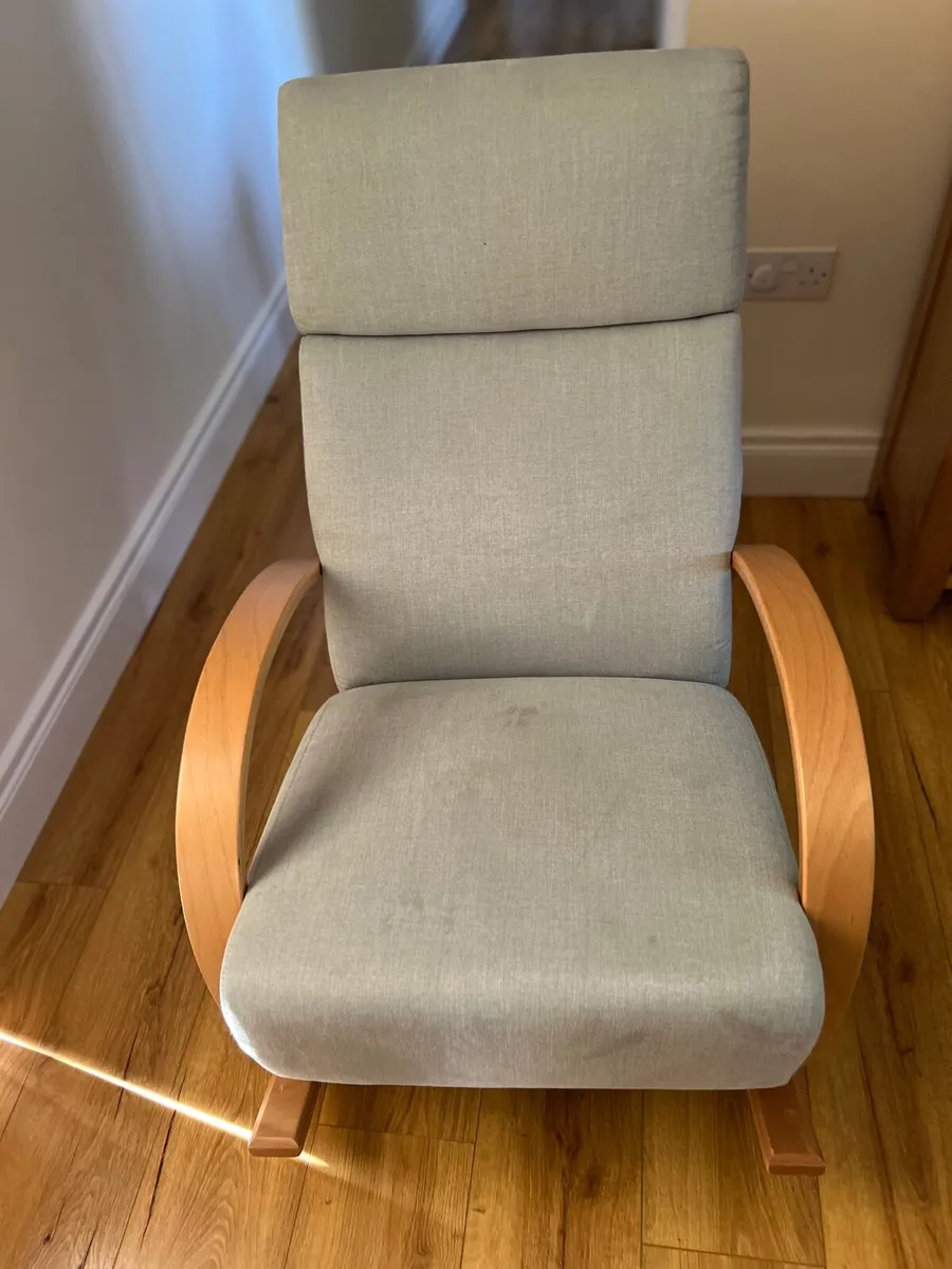 Rocking Chair - Green/Wood fmodern. - Image 2