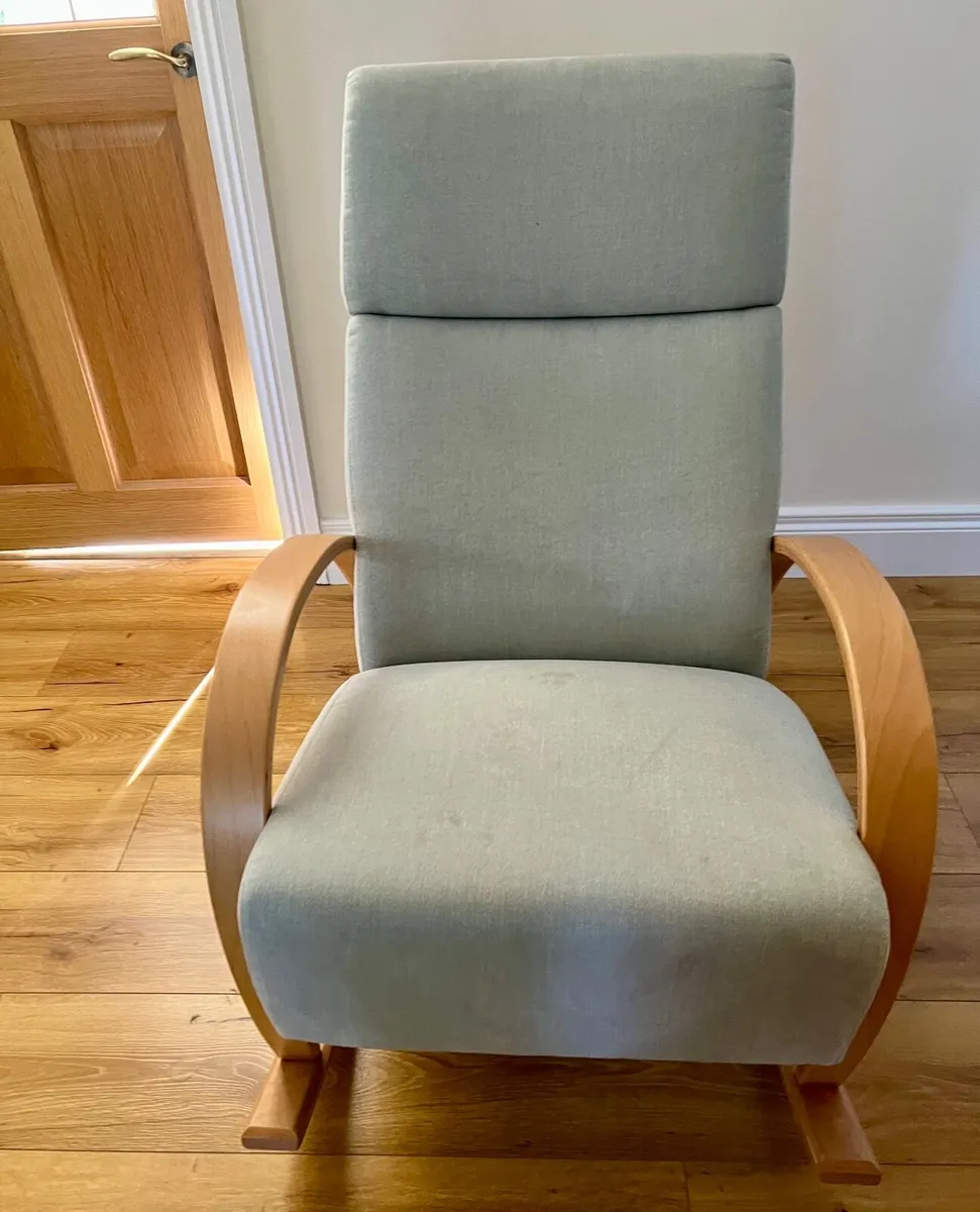 Rocking Chair - Green/Wood fmodern. - Image 3