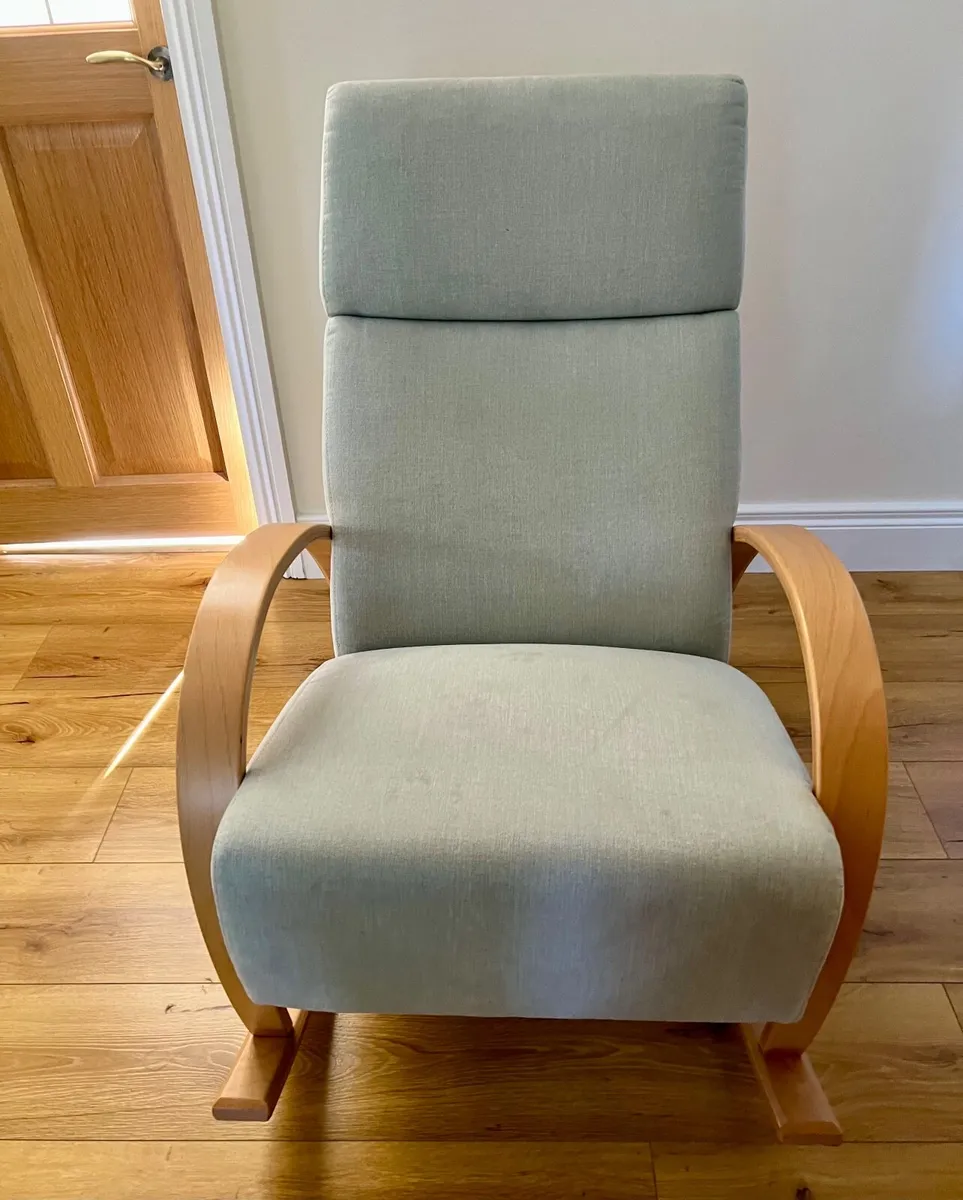 Rocking Chair - Green/Wood fmodern. - Image 4