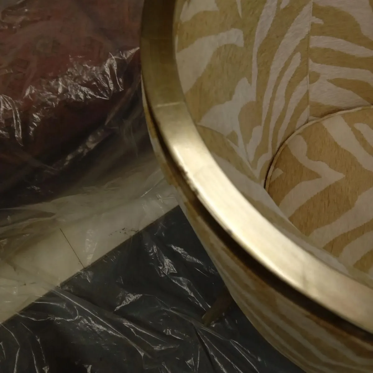 Armchair Silver leaf with zebra fabric - Image 2