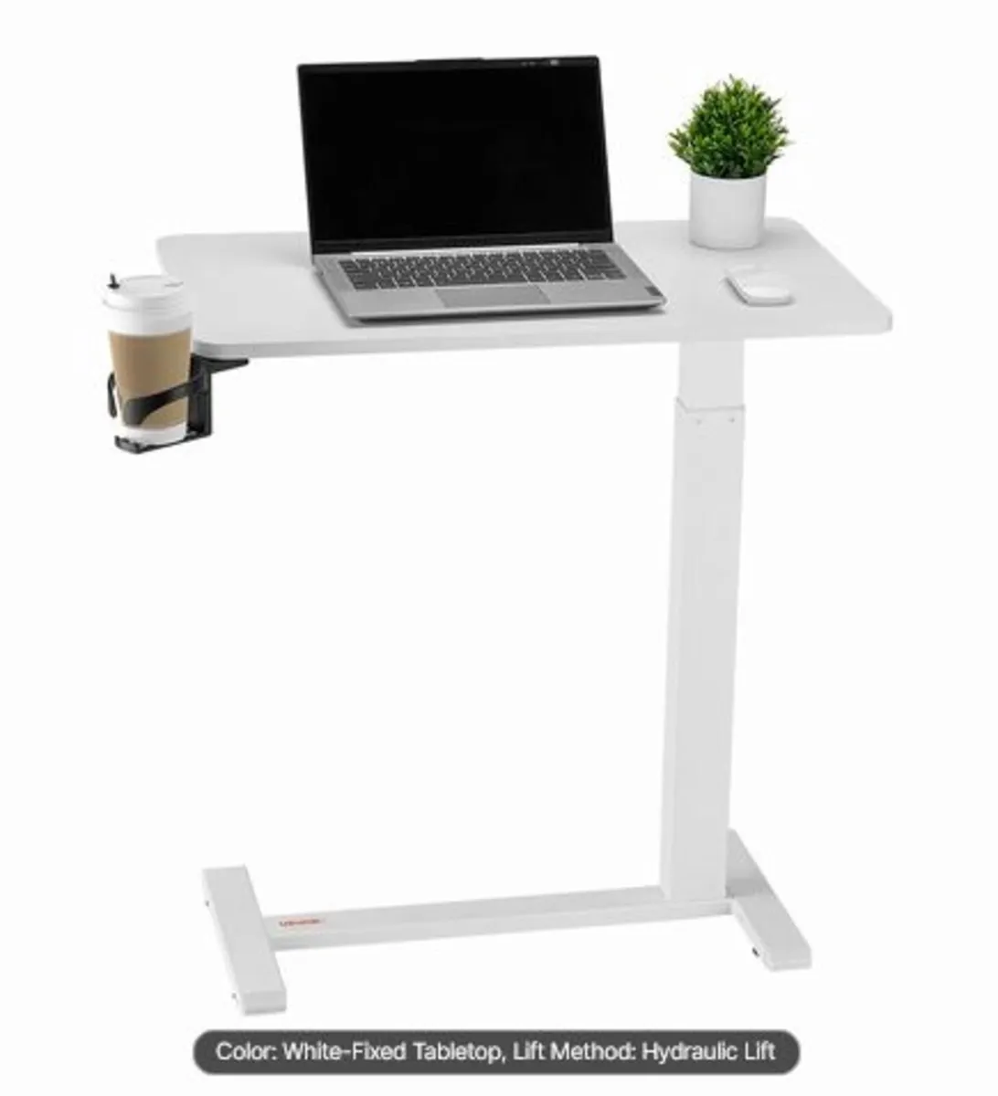 Overbed Table, Mobile Bed Side Table with 4 Hidde - Image 1