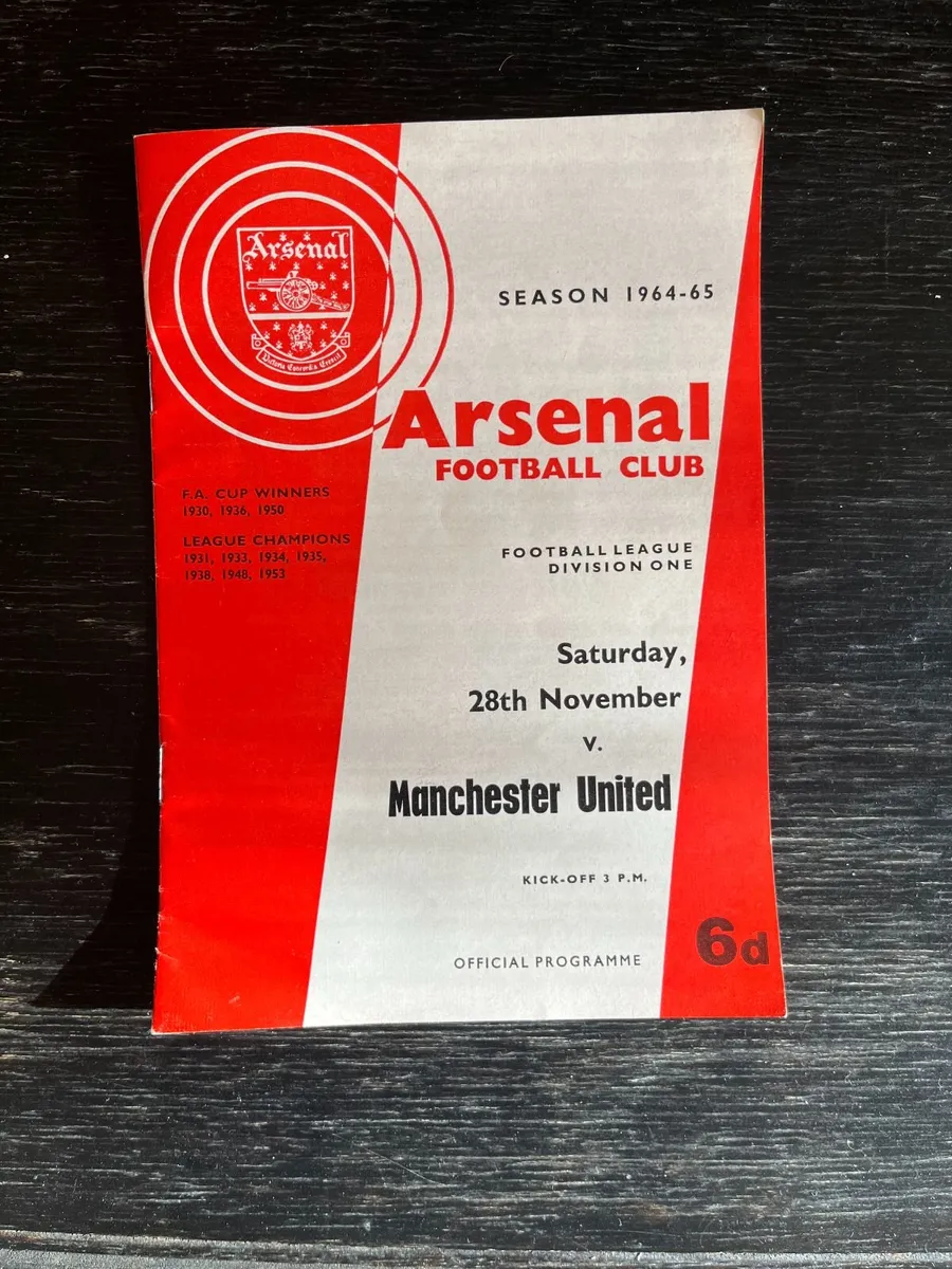 Arsenal v Man Utd Match Programme 64/65  season