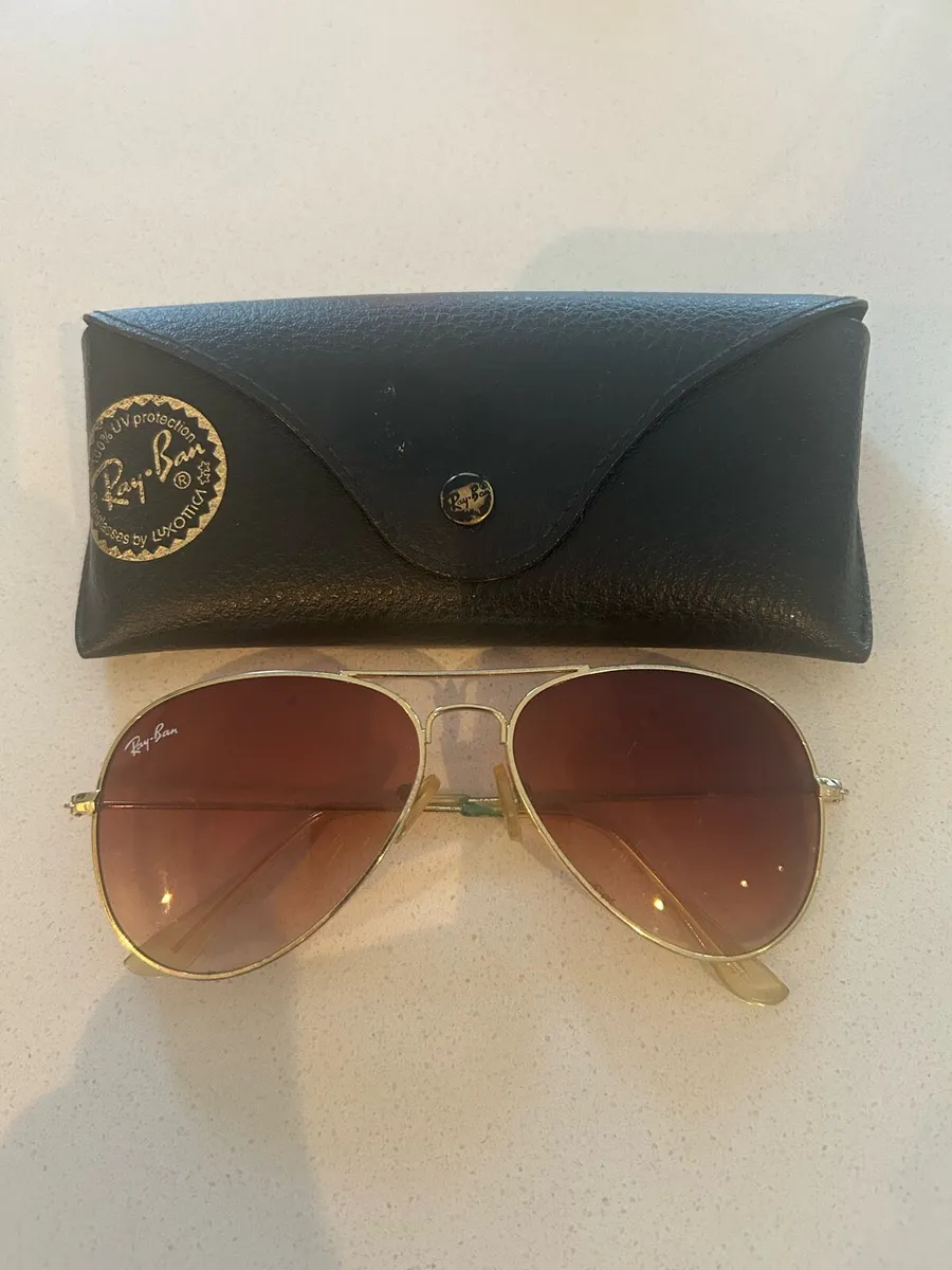 Gold framed Ray Ban Aviator Sunglasses