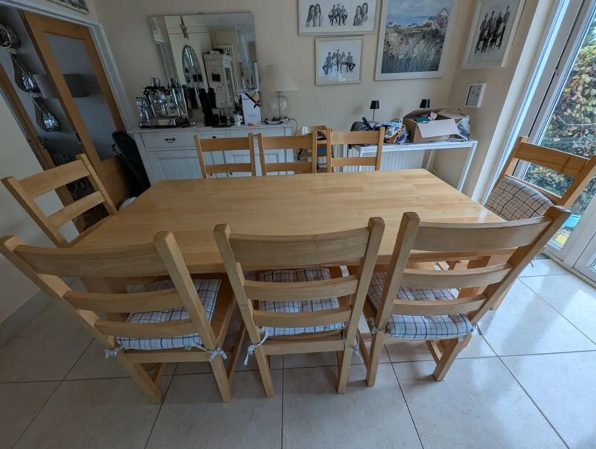 8 seater wooden dining table and chairs - Image 3