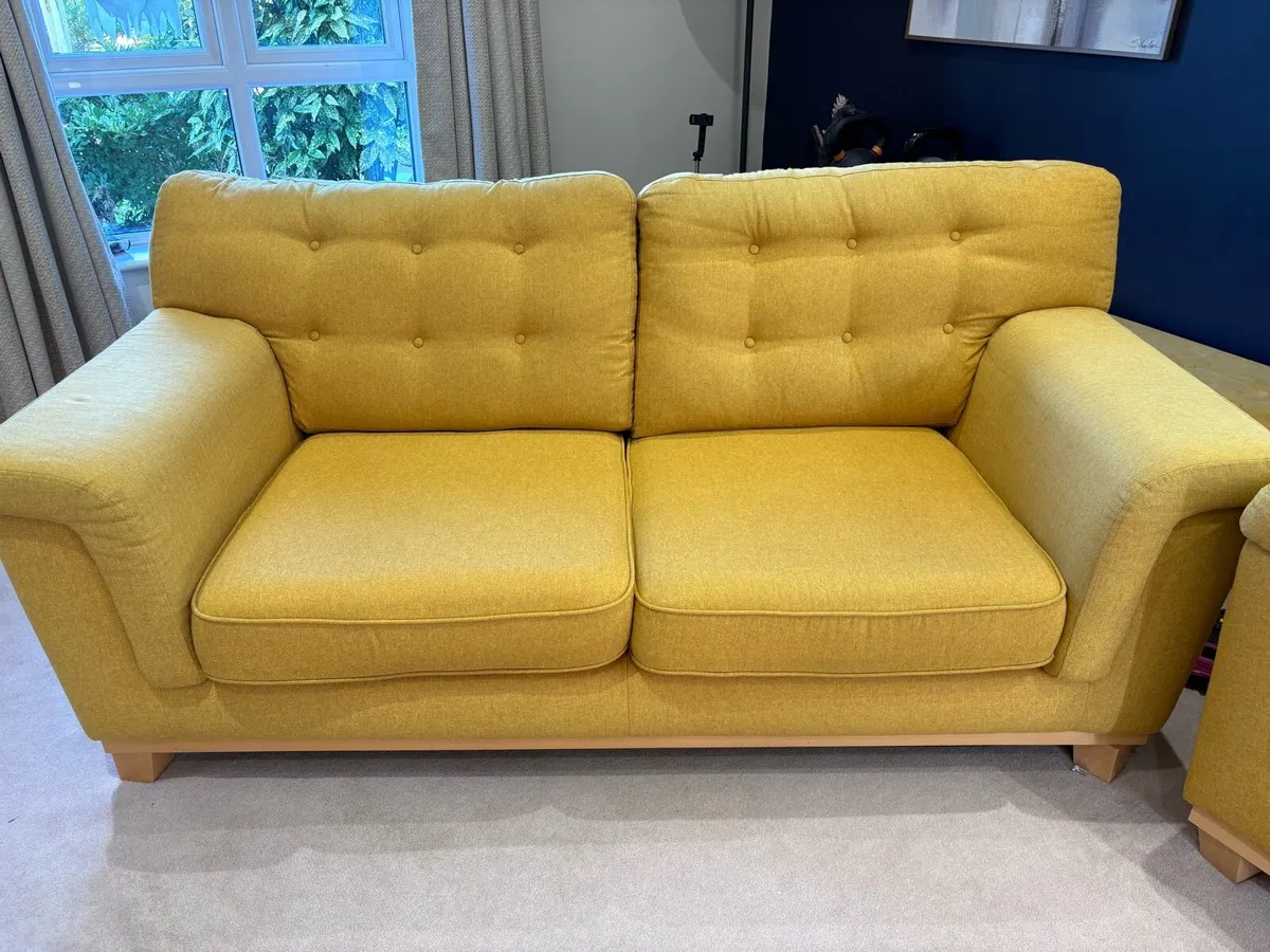 Yellow 2 seater couch - Image 1