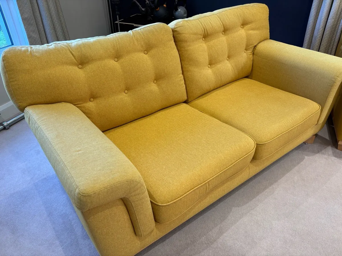 Yellow 2 seater couch - Image 3