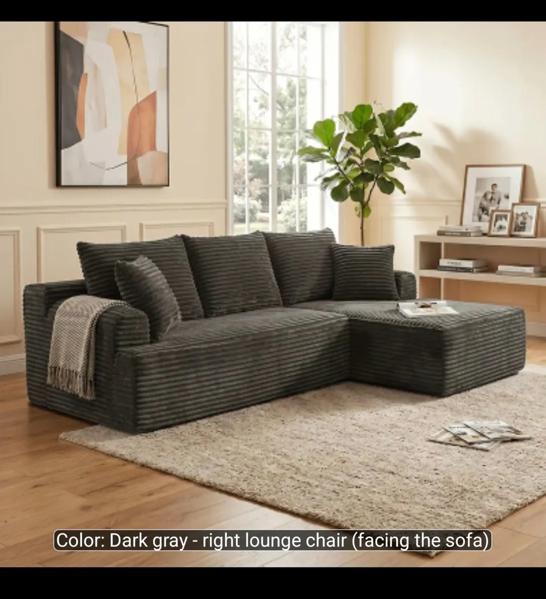Moular L shaped boneless couch - Image 1