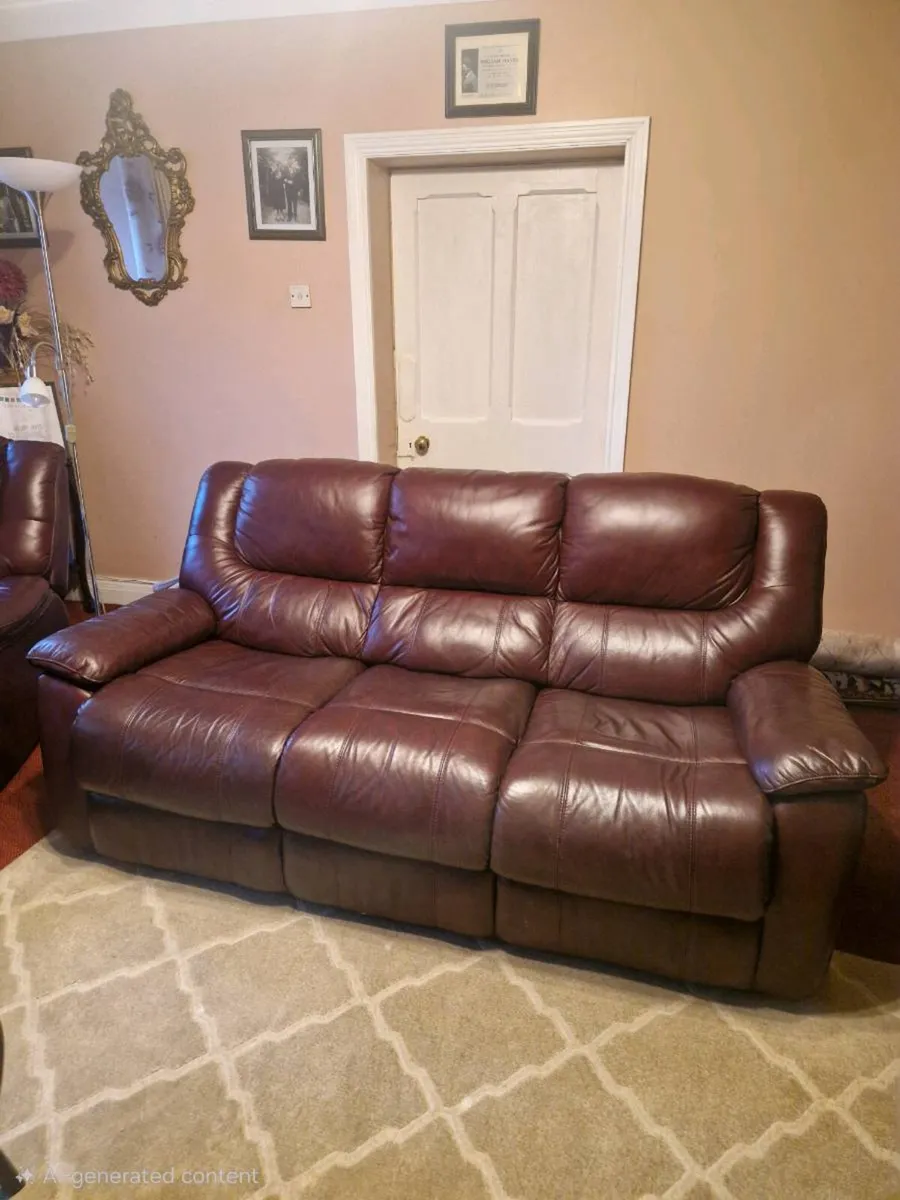 3 Seater Sofa & 2 Fully Reclining Chairs - Image 1