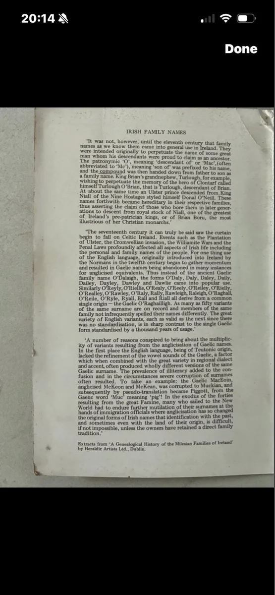 Genealogigal & Historical Map of Ireland 1968 - Image 3