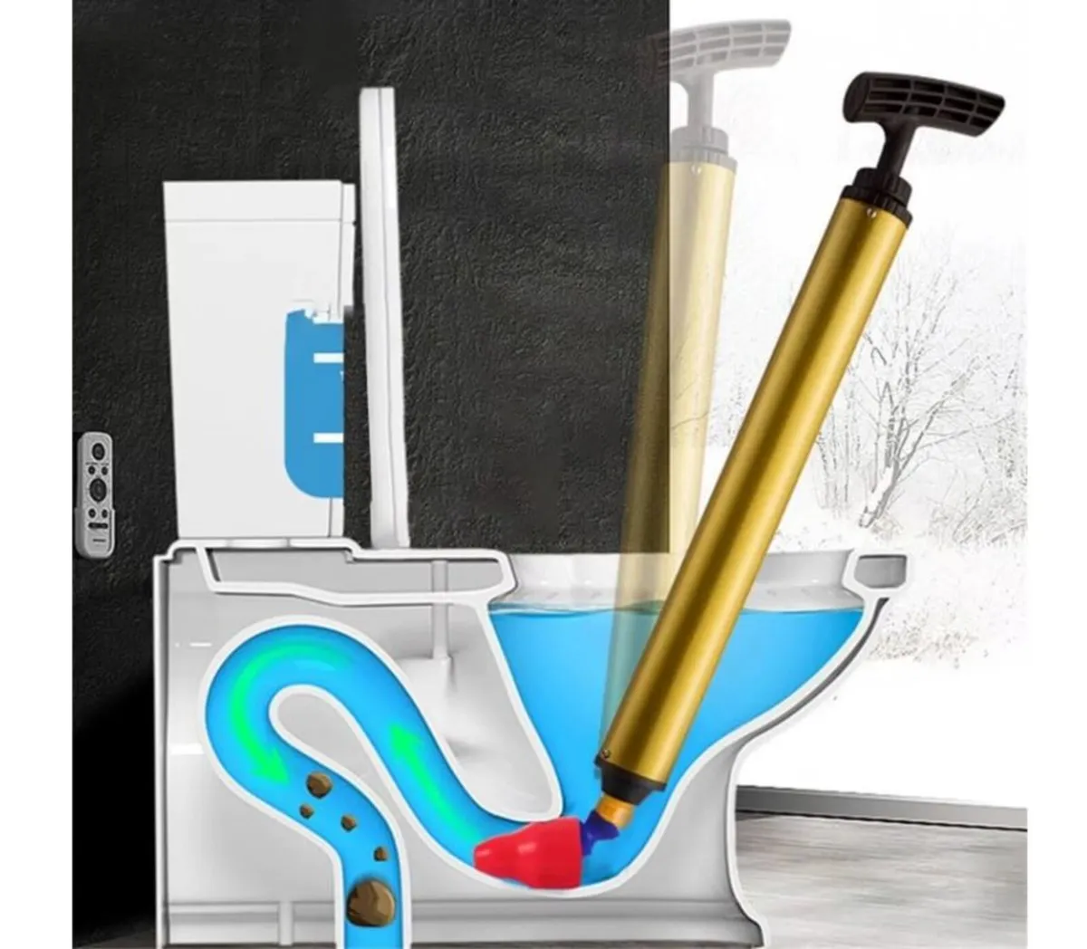 Toilet, Sink pipes Unblocked Plunger High Pressure - Image 1