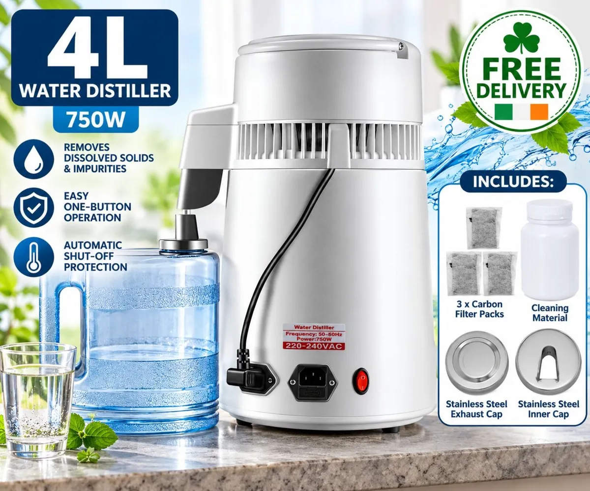 4L Stainless Steel Water Distiller – 750W Countert - Image 1