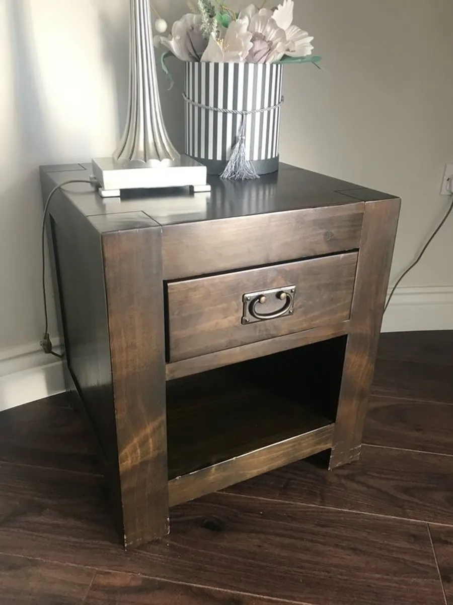 Solid Wood Lamp Table with Drawer - Side Table - Occasional Table - Bedside Locker - Image 1