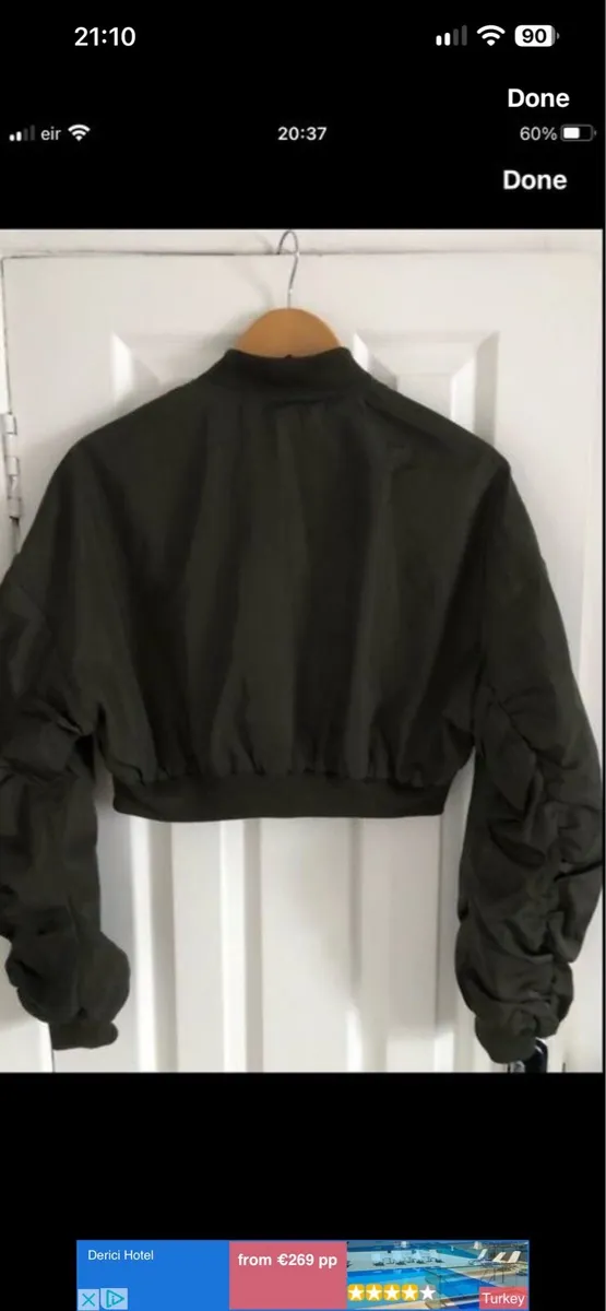 Ladies khaki green bomber jacket size S €5 - Image 2
