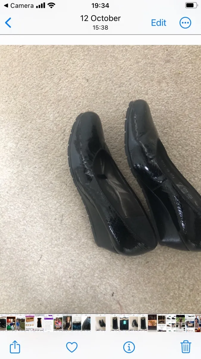 Ladies black patient shoes - Image 1