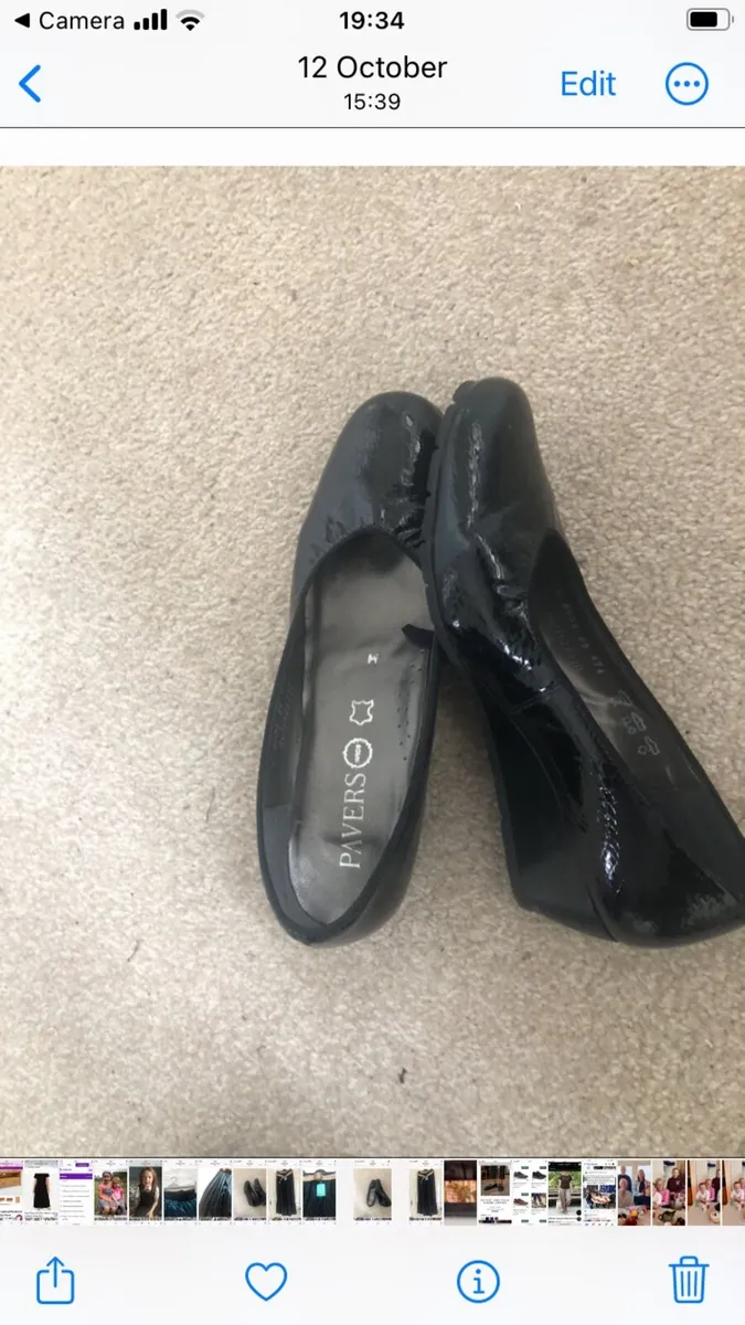 Ladies black patient shoes - Image 2