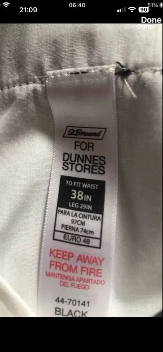 Mens black trousers W38” x L29” €8 - Image 4