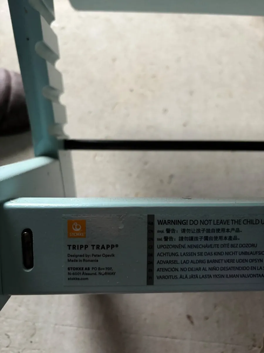 2 Genuine Stokke Tripp Trapp Chairs – Grey & Light - Image 2