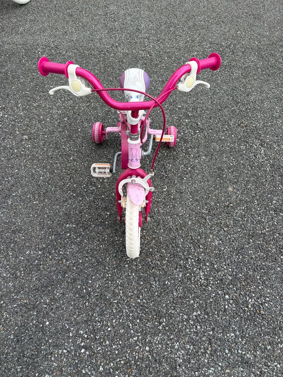 Girls’ Pink 12-Inch Bike with Stabilisers - Image 1