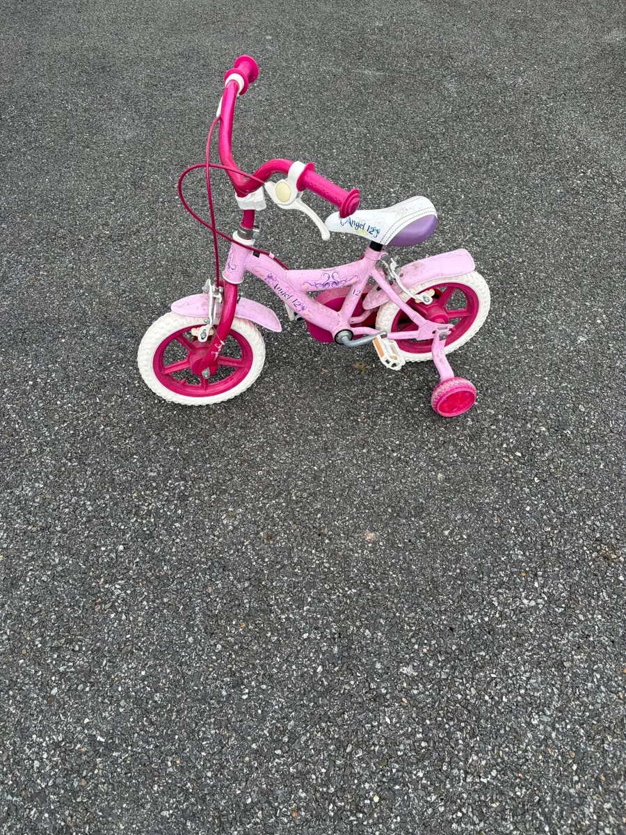 Girls’ Pink 12-Inch Bike with Stabilisers - Image 2