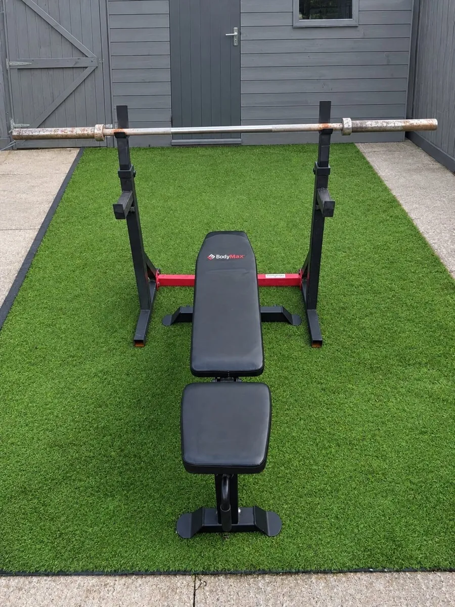 Bodymax adjustable bench + Rack & 15kg 6ft Olympic - Image 1