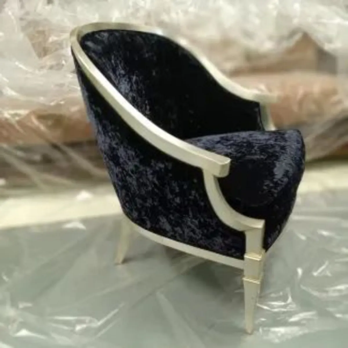 Armchair Silver leaf/Dark Velvet - Image 1